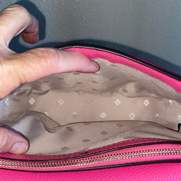 💗KATE SPADE NEW YORK 🌺Pebble Leather KNOT SADDLE BAG ~ Watermelon Pink🌷 - Picture 2 of 6